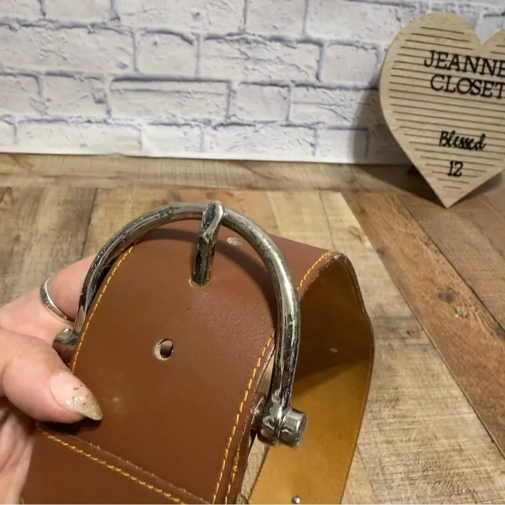 Vintage y2k express wide leather studded belt